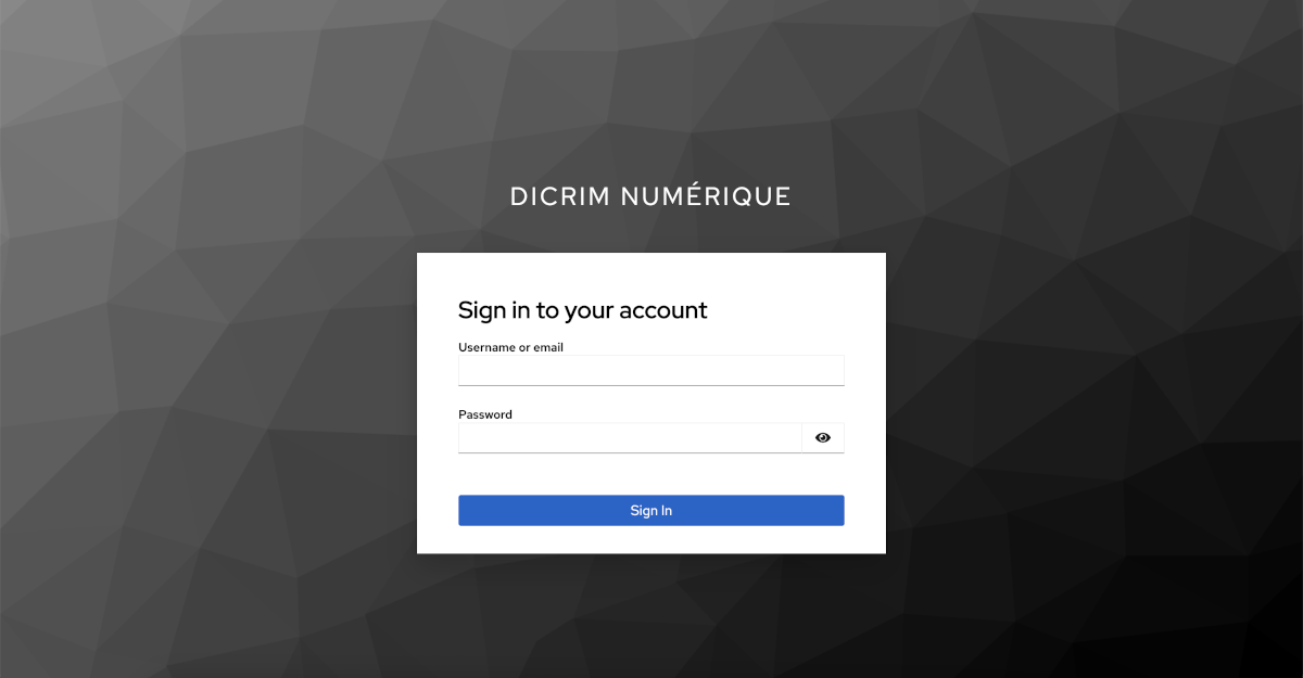 Default Keycloak login page